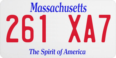 MA license plate 261XA7