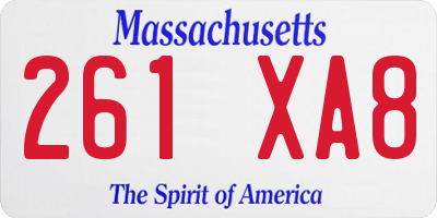 MA license plate 261XA8