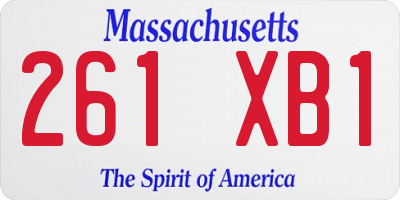 MA license plate 261XB1