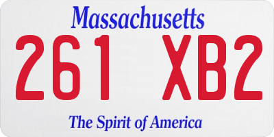 MA license plate 261XB2