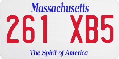 MA license plate 261XB5