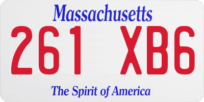 MA license plate 261XB6