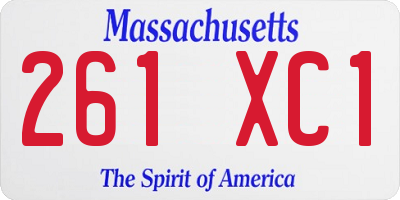 MA license plate 261XC1
