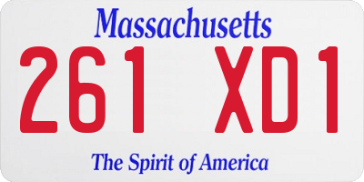 MA license plate 261XD1