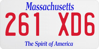 MA license plate 261XD6