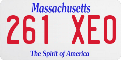 MA license plate 261XE0