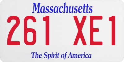 MA license plate 261XE1