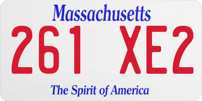 MA license plate 261XE2