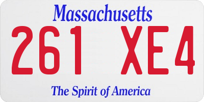 MA license plate 261XE4