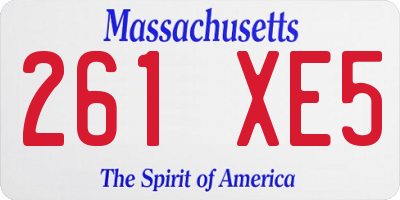 MA license plate 261XE5