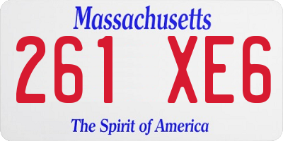 MA license plate 261XE6