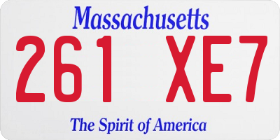 MA license plate 261XE7
