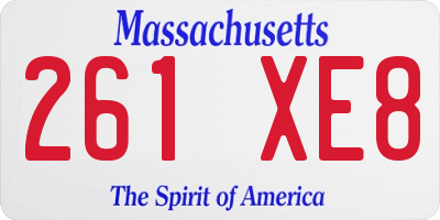 MA license plate 261XE8