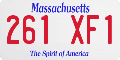 MA license plate 261XF1