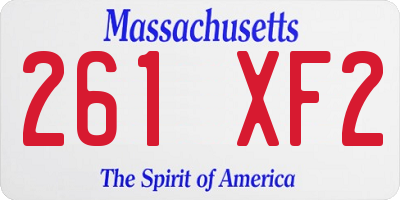 MA license plate 261XF2