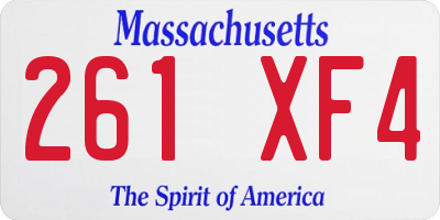MA license plate 261XF4