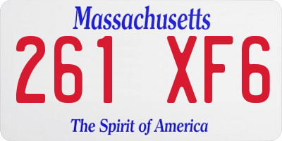 MA license plate 261XF6