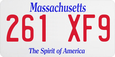 MA license plate 261XF9