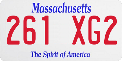 MA license plate 261XG2