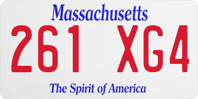 MA license plate 261XG4