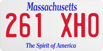 MA license plate 261XH0