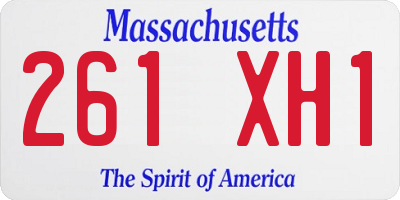 MA license plate 261XH1