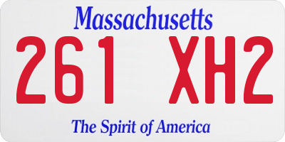 MA license plate 261XH2