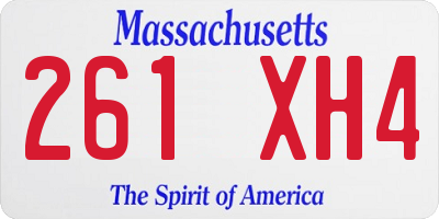 MA license plate 261XH4