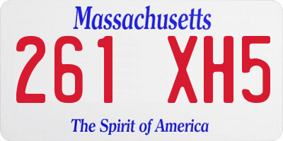 MA license plate 261XH5