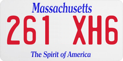 MA license plate 261XH6