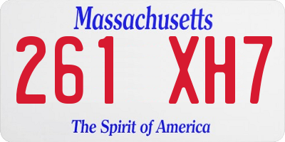 MA license plate 261XH7