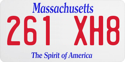 MA license plate 261XH8