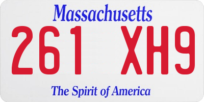 MA license plate 261XH9