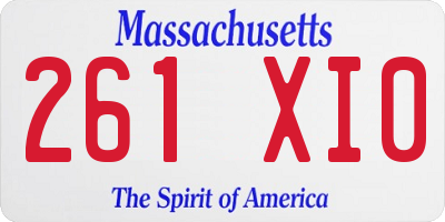 MA license plate 261XI0