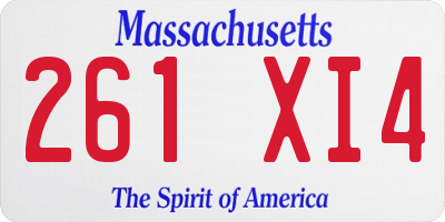 MA license plate 261XI4