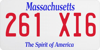 MA license plate 261XI6