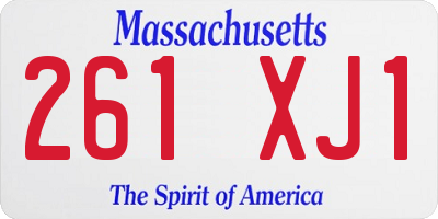 MA license plate 261XJ1