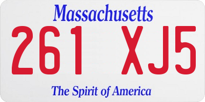 MA license plate 261XJ5