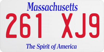 MA license plate 261XJ9