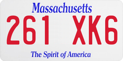 MA license plate 261XK6