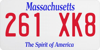 MA license plate 261XK8