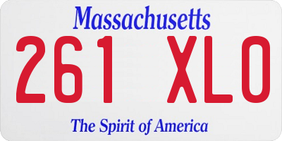MA license plate 261XL0