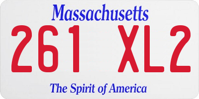 MA license plate 261XL2