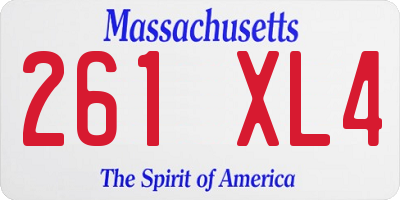MA license plate 261XL4