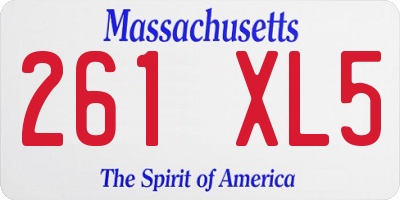 MA license plate 261XL5