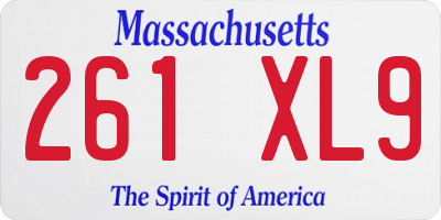 MA license plate 261XL9
