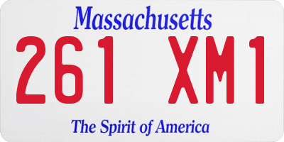 MA license plate 261XM1