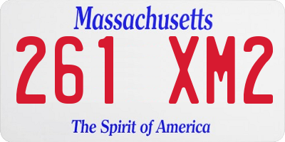 MA license plate 261XM2