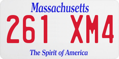 MA license plate 261XM4