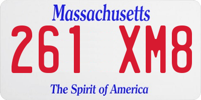 MA license plate 261XM8